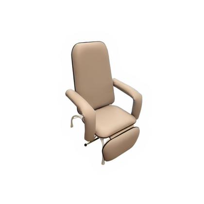 Poltrona Reclinável Hospitalar Descanso Standard Bege Perfil Preto - Metal Solution Imagem de Poltrona Reclinável Hospitalar Descanso Standard Bege Perfil Preto