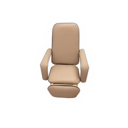 Poltrona Reclinável Hospitalar Descanso Standard Bege Perfil Preto - Metal Solution Imagem de Poltrona Reclinável Hospitalar Descanso Standard Bege Perfil Preto