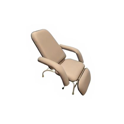 Poltrona Reclinável Hospitalar Descanso Standard Bege Perfil Preto - Metal Solution Imagem de Poltrona Reclinável Hospitalar Descanso Standard Bege Perfil Preto