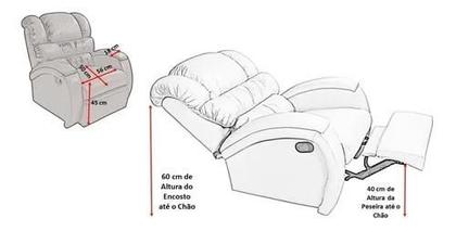 Imagem de Poltrona Reclinável Imperial Zero Wall Motorizada Cadeira Papai Mamãe Suede