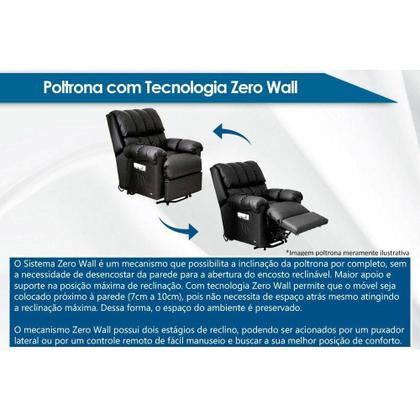 Imagem de Poltrona Reclinável Motorizada p/ Sala  Divino Urbany Zero Wall  Giro e Balanço Courano Preto - Probel