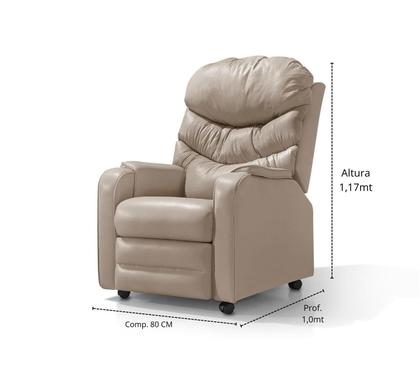 Poltrona Reclinável Papai Luxo D28 Estética Com Rodízio- Corano Bege - Estofados Pérola Imagem de Poltrona Reclinável Papai Luxo D28 Estética Com Rodízio- Corano Bege