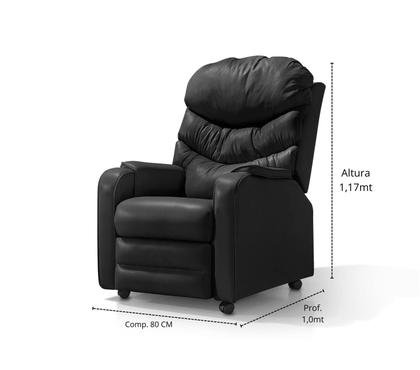 Imagem de Poltrona Reclinável Papai Luxo D28 Estética Com Rodízio - Corano Preto
