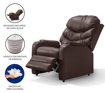 Imagem de Poltrona Reclinável Papai Luxo D28 Estética - Corano Marrom