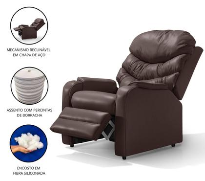 Imagem de Poltrona Reclinável Papai Luxo D28 Estética - Corano Marrom