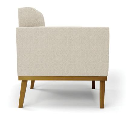 Imagem de Poltrona Sala Base Madeira Fixa Castanho Elisa Bouclê D03 - DRossi