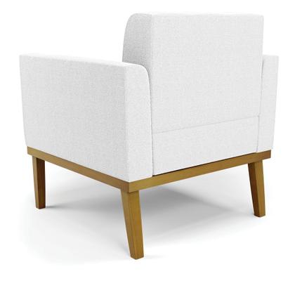 Imagem de Poltrona Sala Base Madeira Fixa Castanho Elisa Bouclê D03 - DRossi