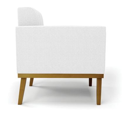 Imagem de Poltrona Sala Base Madeira Fixa Castanho Elisa Bouclê D03 - DRossi