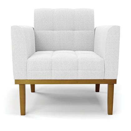 Imagem de Poltrona Sala Base Madeira Fixa Castanho Elisa Bouclê D03 - DRossi