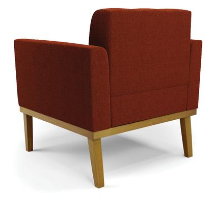 Imagem de Poltrona Sala Base Madeira Fixa Castanho Elisa Bouclê D03 - DRossi