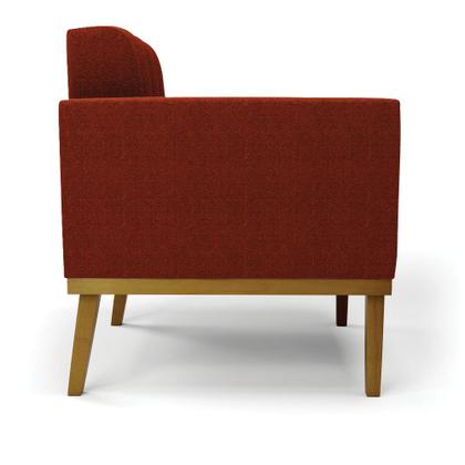 Imagem de Poltrona Sala Base Madeira Fixa Castanho Elisa Bouclê D03 - DRossi