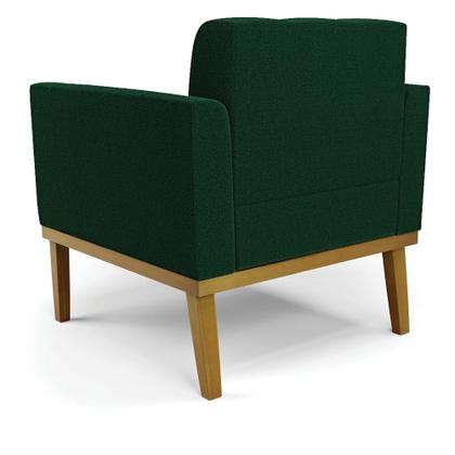 Imagem de Poltrona Sala Decorativa Elisa Base de Madeira Castanho Bouclê D03 - D'Rossi