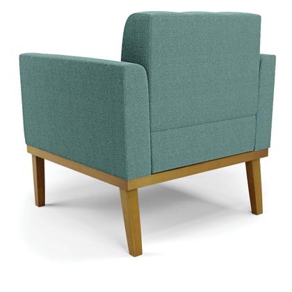 Imagem de Poltrona Sala Decorativa Elisa Base de Madeira Castanho Bouclê D03 - D'Rossi