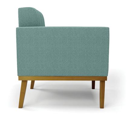 Imagem de Poltrona Sala Decorativa Elisa Base de Madeira Castanho Bouclê D03 - D'Rossi