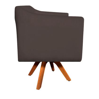 Imagem de Poltrona Sala Decorativa Julia Giratória Madeira Suede D01- D'Rossi