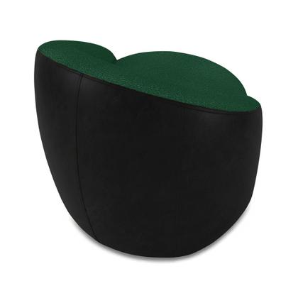 Imagem de Poltrona Sala Orgânica Kit 2 Lua Fixa Sintético PU Preto/Bouclê D03 - D'Rossi