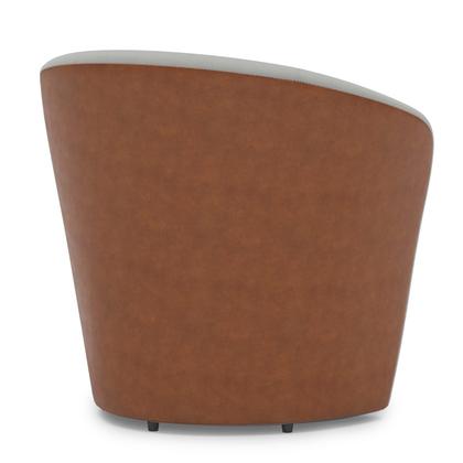 Imagem de Poltrona Sala Orgânica Petit Decorativa Veludo Couro Marrom