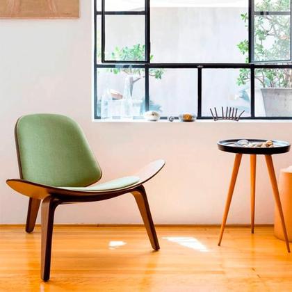 Imagem de Poltrona Shell Base Lâmina Especial Carvalho Americano Várias Cores - Datelli Design