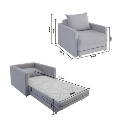 Imagem de Poltrona Sofá Cama Solteiro 85cm Trento Estofama