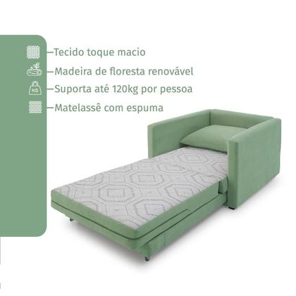Imagem de Poltrona Sofá Cama Solteiro 85cm Trento Estofama
