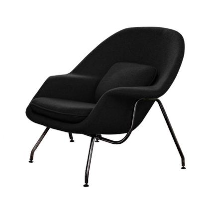 Imagem de Poltrona Womb Chair sem Puff Base Preta Linho Preto