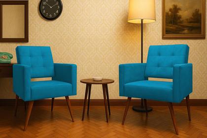 Imagem de Poltronas Vanessa Kit Com Duas Turquesa