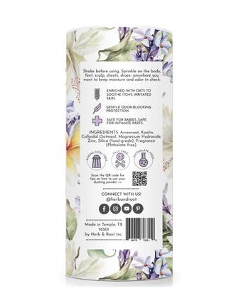 Imagem de Polvilhando ervas e raízes de lavanda sem talco para mulheres