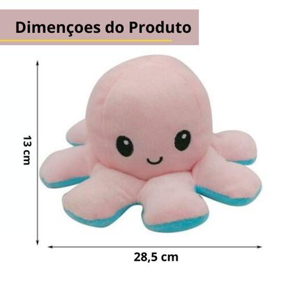 Imagem de Polvo De Pelúcia Reversível humor 2 Cores Bravo Ou Feliz