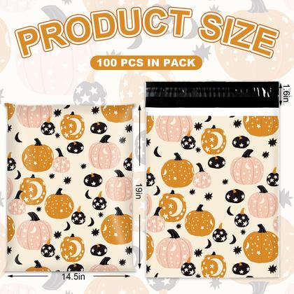 Imagem de Poly Mailers Jarthena AMCS Fall 100 unidades 37 x 48 cm, laranja, rosa