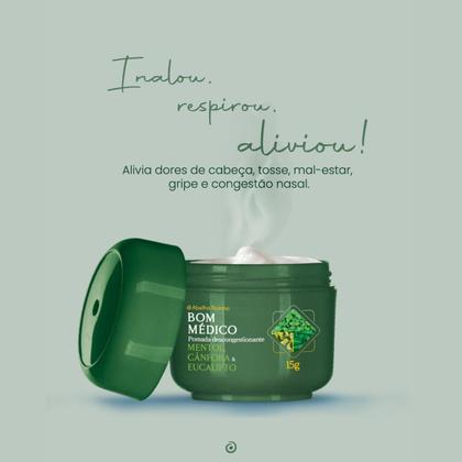 Imagem de Pomada Descongestionante Nasal Bom Médico Com Mentol Cânfora E Óleo De Eucalipto Abelha Rainha REF 3551