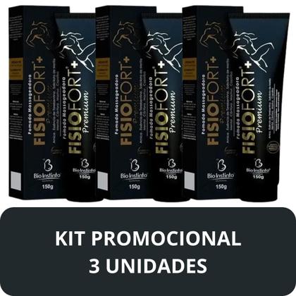 Imagem de Pomada Desodorante Massageadora Bio Instinto Fisiofort Premium Bisnaga 150g Kit 3 Unidades