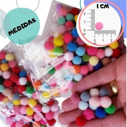 Imagem de Pompom 10mm Para Artesanato E Educação Pacote C/160 Unidades