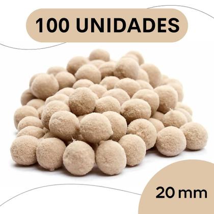 Imagem de Pompom Bege Areia - 20Mm Pacote Com 100 Unidades - Nybc
