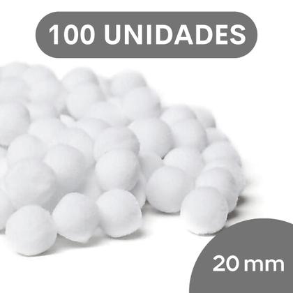 Imagem de Pompom Branco - 20Mm Pacote Com 100 Unidades - Nybc