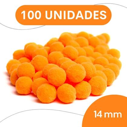 Imagem de Pompom Laranja - 14Mm Pacote Com 100 Unidades - Nybc