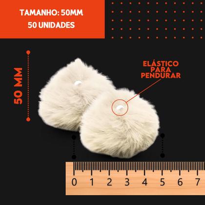 Imagem de Pompom - Pelúcia 50 Mm - 50 Unidades - Bege Natural - Nº: 296- Nybc