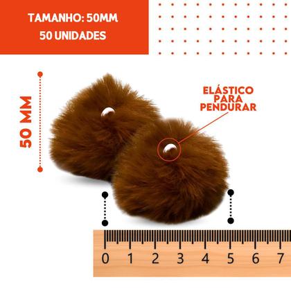 Imagem de Pompom - Pelúcia 50 Mm - 50 Unidades - Marrom Havana - Nº: 290 - Nybc