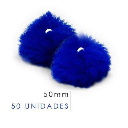 Imagem de Pompom Pelúcia Azul Royal 50mm - Com 50 Unidades - BRX