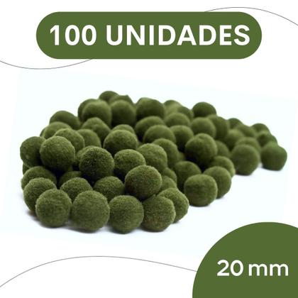 Imagem de Pompom Verde Musgo - 20Mm Pacote Com 100 Unidades - Nybc