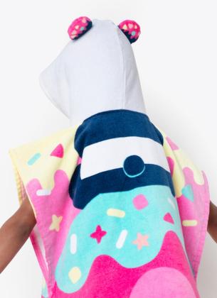 Imagem de Poncho Panda Donut Atoalhado Menina Infantil  Puket - 7909692180195