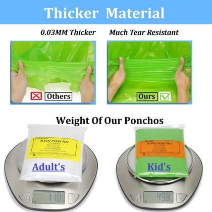 Imagem de Ponchos de chuva SAIWEYNEE descartáveis para crianças e adultos x8