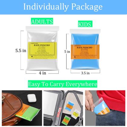 Imagem de Ponchos de chuva SAIWEYNEE descartáveis para crianças e adultos x8