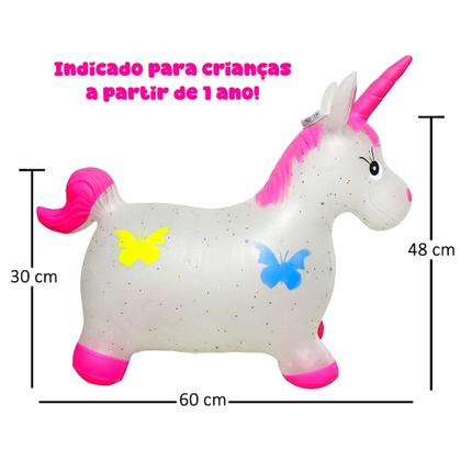 Imagem de Pônei Upa Upa Cavalinho Unicórnio Som e Luz Infantil Vinil Branco