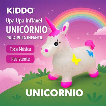 Imagem de Pônei Upa Upa Cavalinho Unicórnio Som e Luz Infantil Vinil Branco