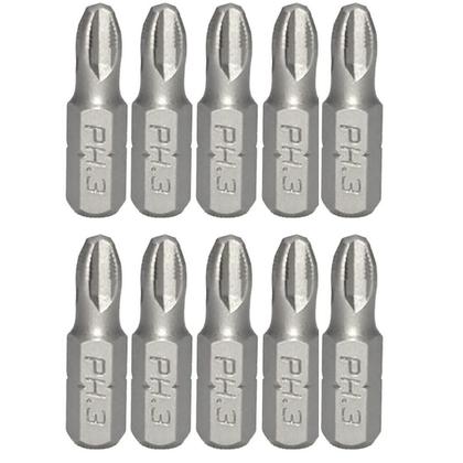 Imagem de Ponta Bits PH3 25mm Ponteira Philips Aço Parafusadeira Kit 10 Peças