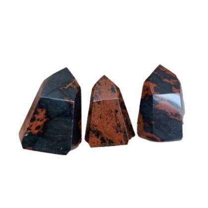 Imagem de Ponta Obsidiana Mahogany Sextavado Natural Lapidado 2 a 4cm