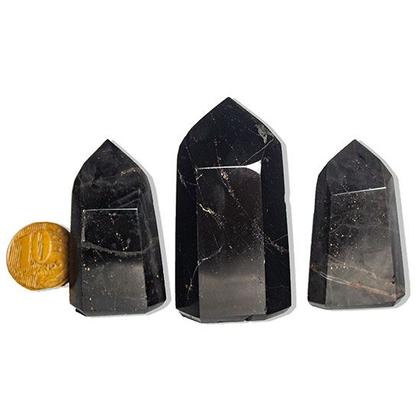 Imagem de Ponta Ônix Preto Pedra Natural 20 a 50g Média 50mm Tipo A