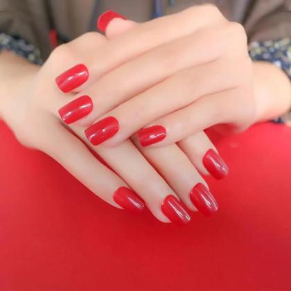 Imagem de Pontas De Unhas Falsas De Cor Sólida Com Cabeça Quadrada, 20 Estilos, Cobertura Completa, Usáveis,