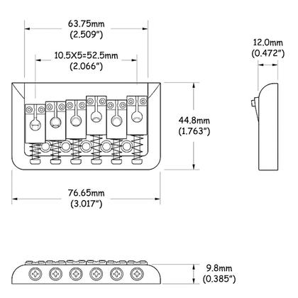 Imagem de Ponte guitarra fixa JSB cromada em ZInco estilo PRS