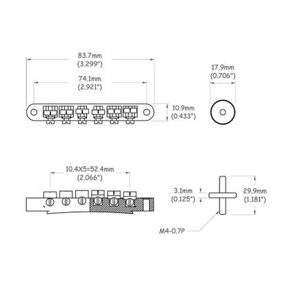 Imagem de Ponte Guitarra Les Paul Cromada Spirit LP35BRD-CR/LTZC-CR